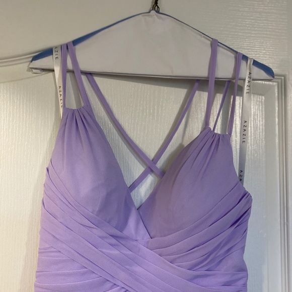 Azazie Farren Size 8 Lilac Bridesmaid Dress - Picture 4 of 5